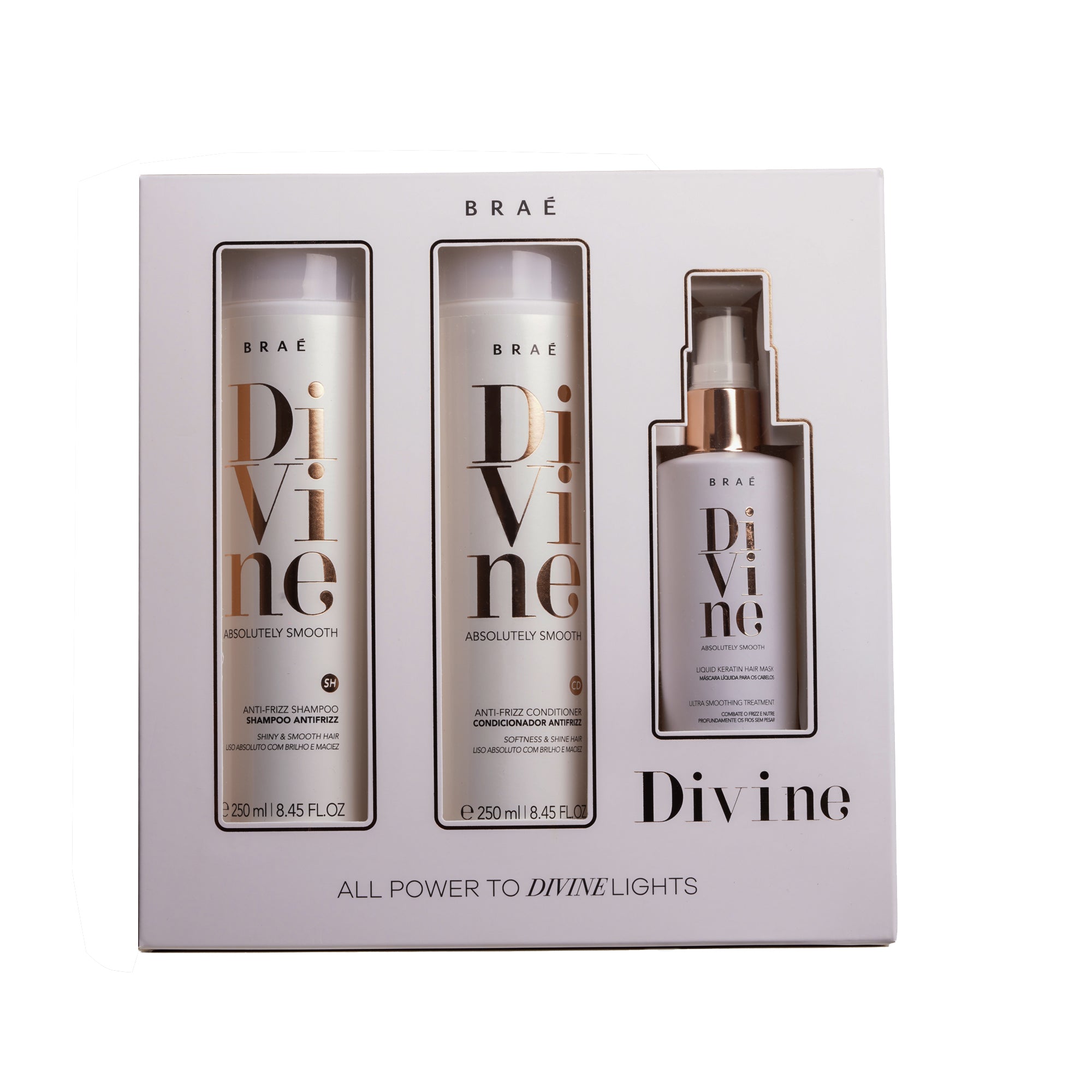 Divine Shampoo 250 ml + Conditioner 250 ml + Liquid Keratine Mask