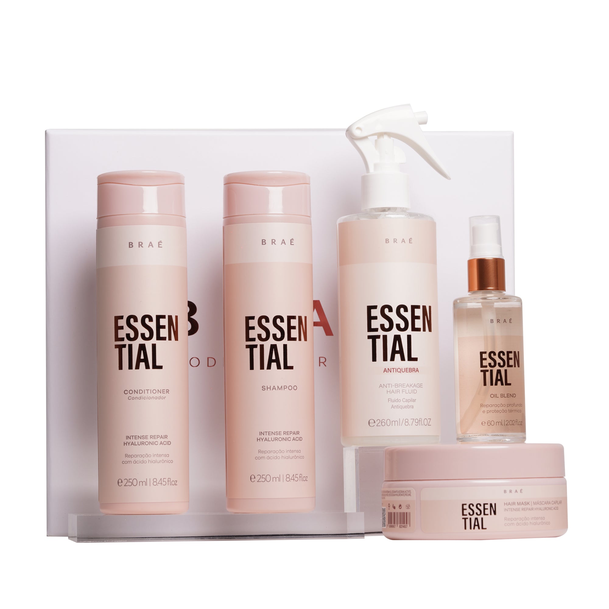Essential Shampoo 250 ml + Conditioner 250 ml + Mask 200 g + Anti-Breakage Spray + Oil Blend