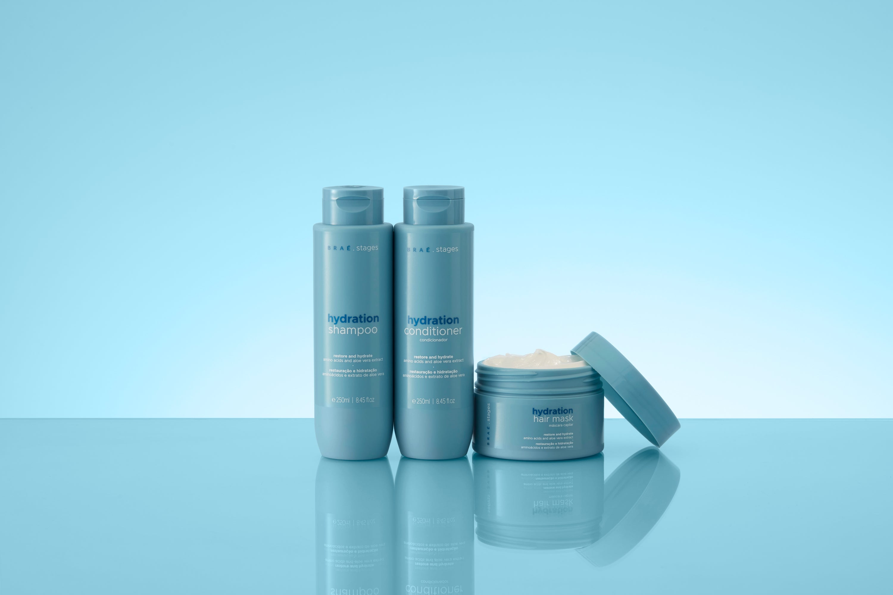 Braé Stages Hydration Kit – Shampoo 250ml + Conditioner 250ml + Hair Mask 200g